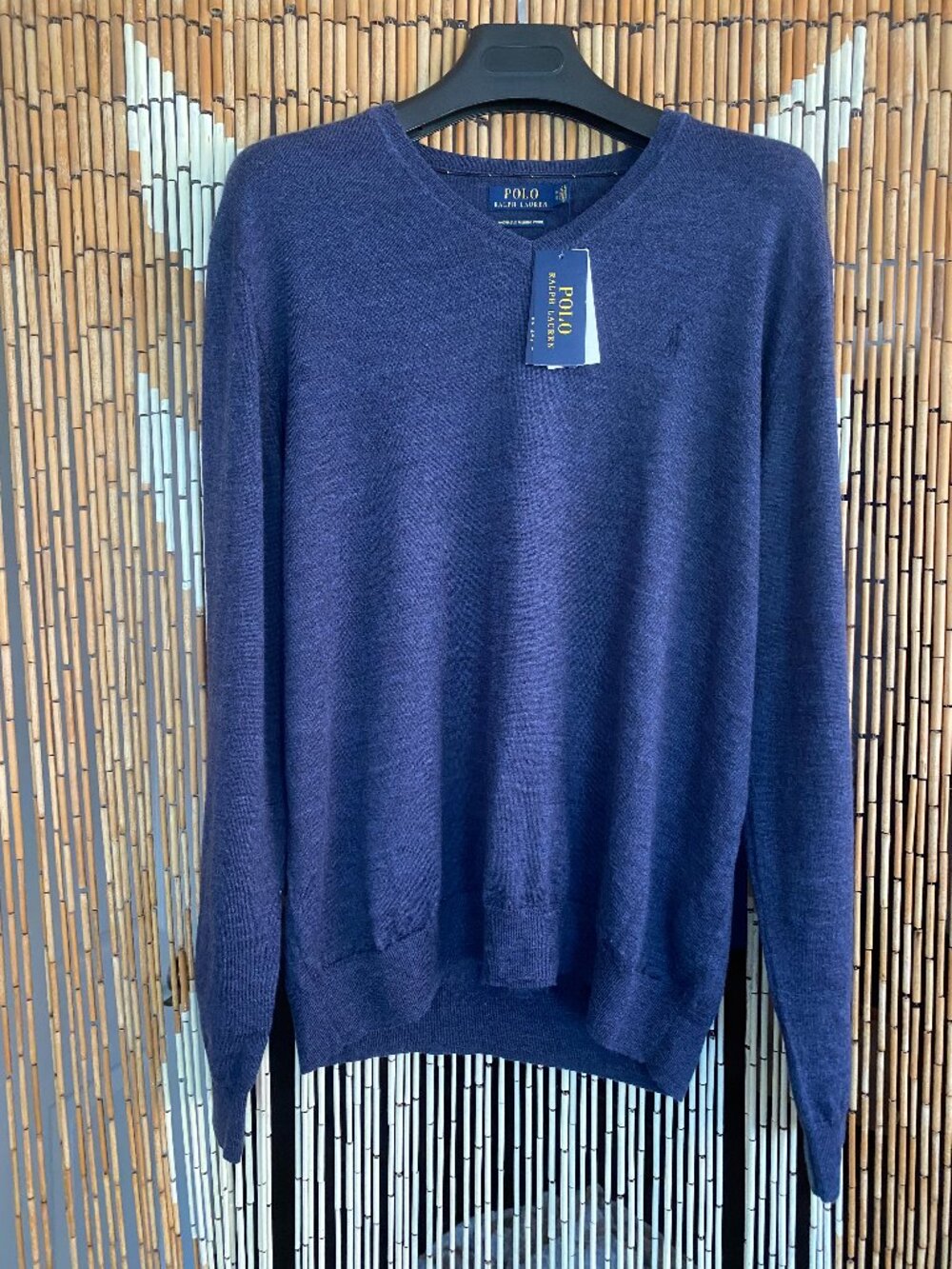 POLO Ralph Lauren Blue Merino Wool Sweater Size XL